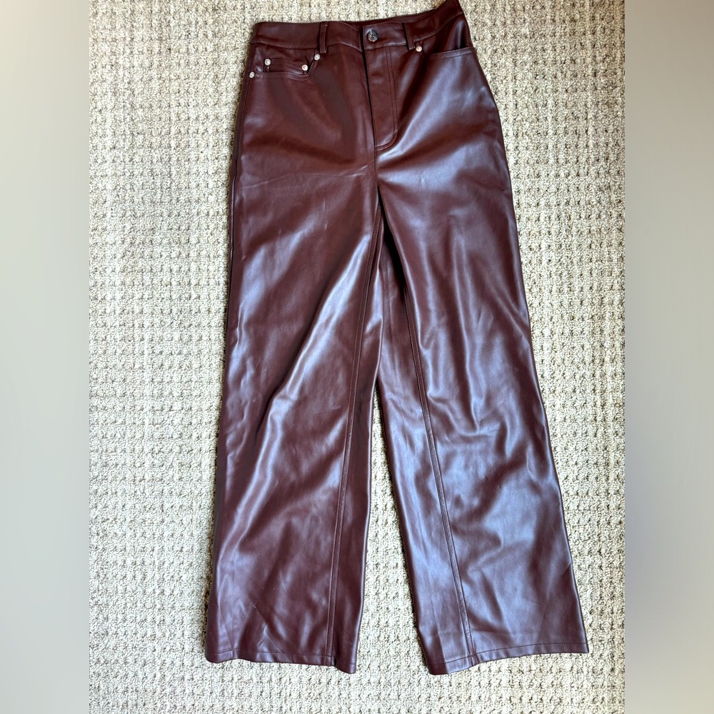 Urban Outfitters Brown Faux Leather Wide Leg Jeans NWT